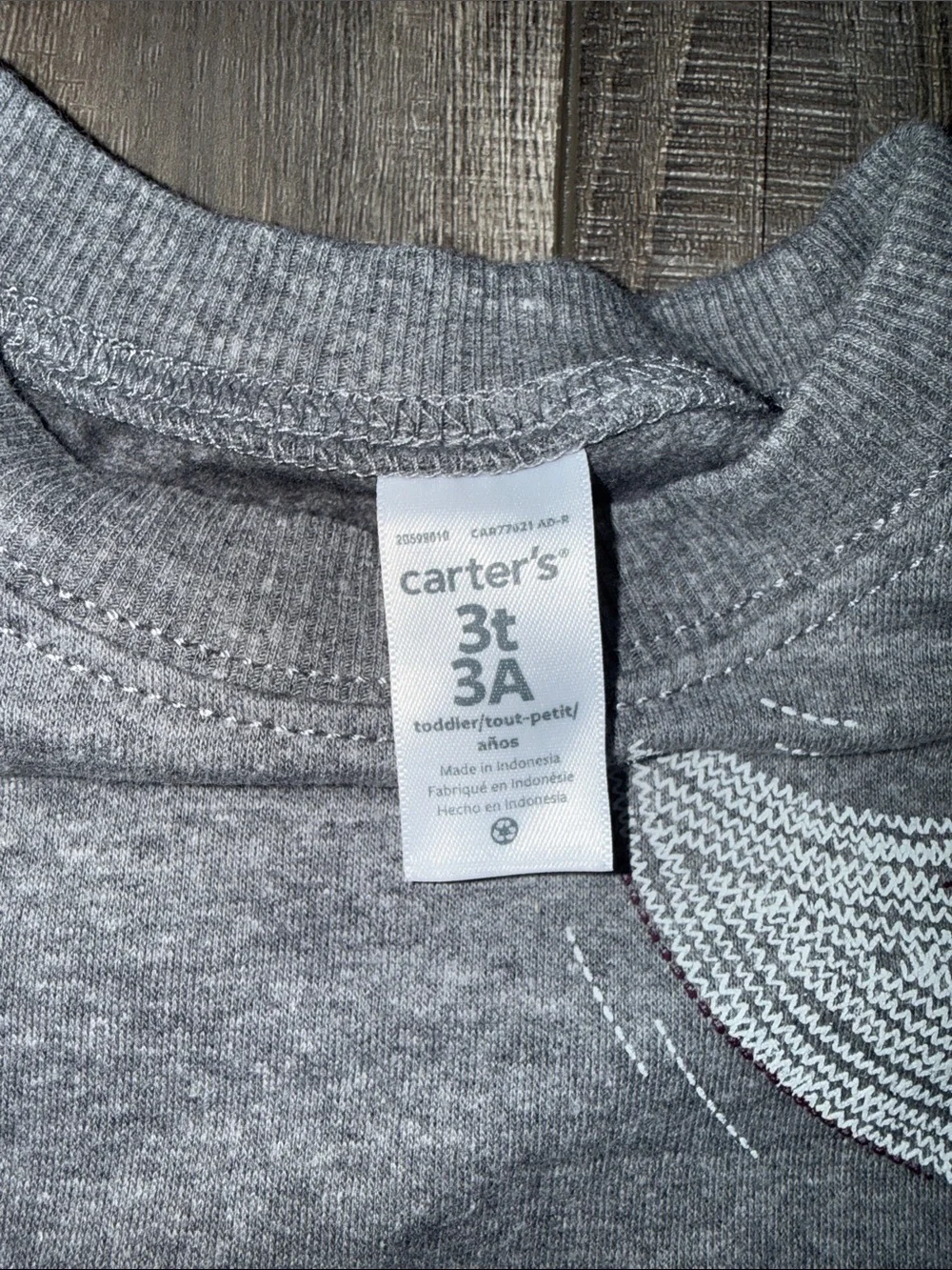 Carters 3T Grey Fox Graphic Long-Sleeve Sweatshirt